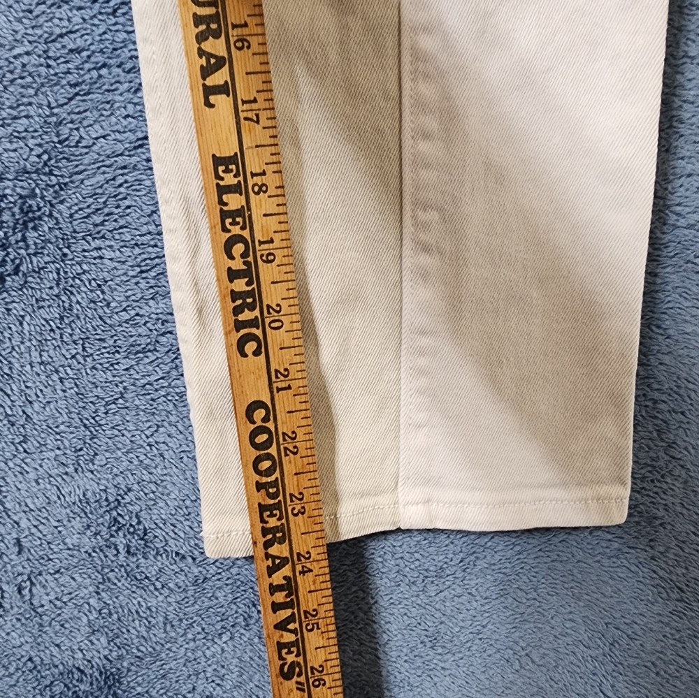 Hollister 27x27 Jeans High Rise Patchwork Vintage Straight Stretch White Beige - Picture 6 of 9
